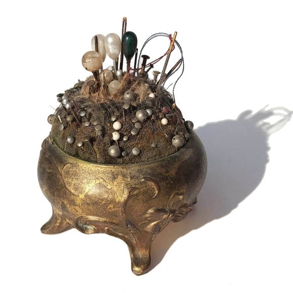 Vintage Other - Antique Art Nouveau Style Footed Pin Cusion Vintage Other - Antique Art Nouveau Style Footed Pin Cusion